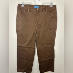 DOCKERS Size 16P PETITE Womens Brown SURE FIT WAISTBAND Stretch TROUSER Pants